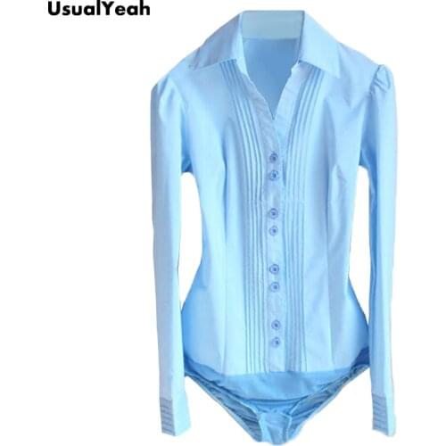 ON SALE!! New Women OL Long Sleeve V-neck pleated Body Shirt Blouse women work wear S-4XL Black, White, Blue SY0091
