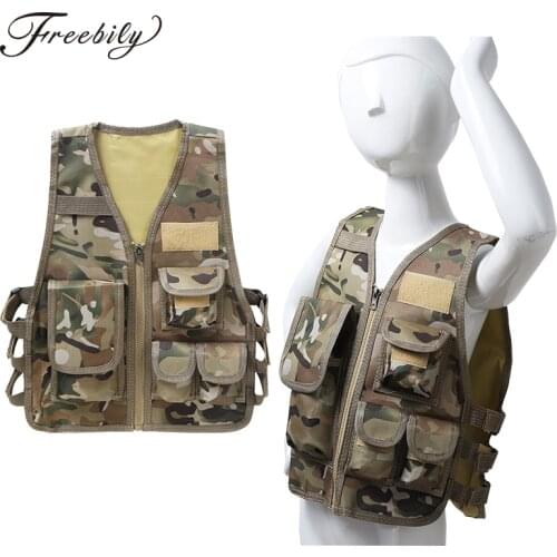 Military Kids Camouflage Hunting Clothes Men Combat Equipment Tactical Army Vest Children Cosplay Costume Airsoft Sniper Uniform