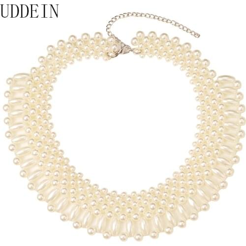 UDDEIN Nigerian wedding Indian jewelry fashion collar simulated pearl necklace statement chokers maxi necklace women wholesale