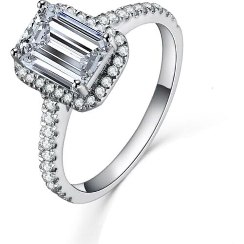 1 Carat White Gold 18K Emerald Cut Appealing Simulate Diamond Women Engagement Ring Match All Style Engagement Ring