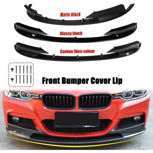 1 Pair Front Bumper Cover Carbon Fiber / Black Lip Surface For BMW F30 3 Series M Style 2012 2013 2014 2015 2016 2017 2018 Only