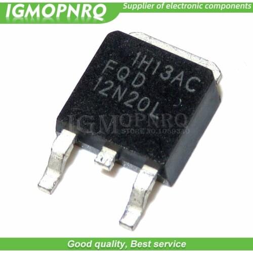 10pcs FQD12N20L TO252 FQD12N20LTM TO-252 FQD12N20 12N20L 200V logic level N-channel MOSFET
