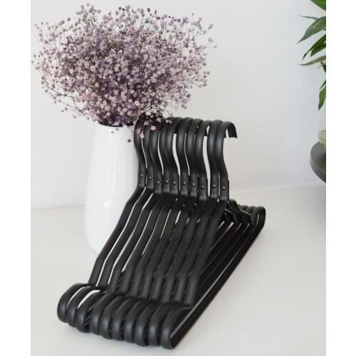 41.5cm 10 pcs/lot Black Metal Coat Hanger ins Aluminium Alloy Racks for Drying Stainless Steel Hanger Thicken Wide Shoulder