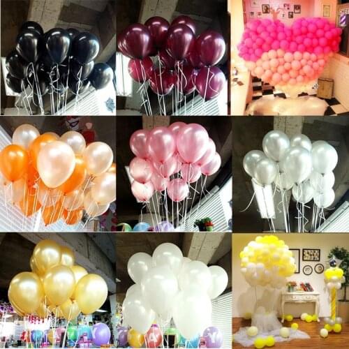 100 / 50 Pcs 10 Inch Kids Air Balls Happy Birthday Party Balloon Black Balloons Helium Balloon Inflatable Wedding Decorations