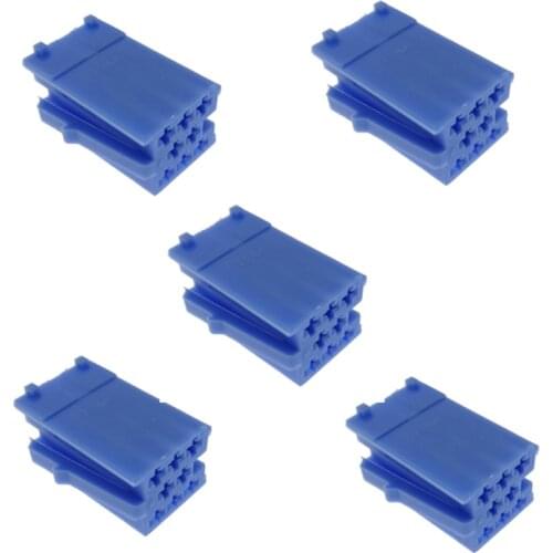 100Pcs Universal Car Radio Device Harness AUX Cable Mini Iso Connector 8Pin Plug Blue Contacts