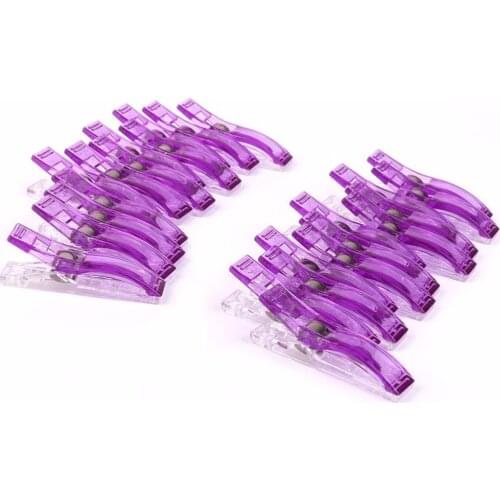 20 PCS Clear Storage Clips Sewing Craft Quilt Binding Plastic Clips Clamps Pack