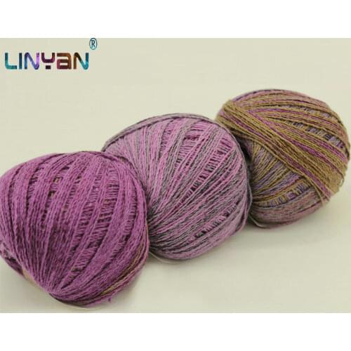 3 pieces*50g Cotton and linen lace thick knitting crochet thread sewing space dye yarn for knitting knit Dyeing thread zl50