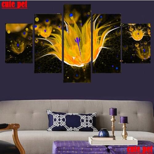5PCS Fantasy flower Diy Diamond Painting puzzle 5D mosaic Diamond Cross Stitch full Diamond Painting Embroidery rhinestone Decor