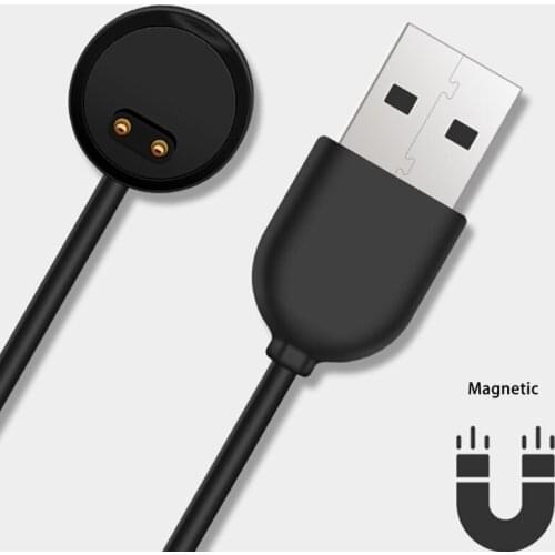 85DD 45mm Soft Magnetic Safe Charging Cable for Mi Band 5 Fast Transmission TPE/Copper Material Black Charging Cable