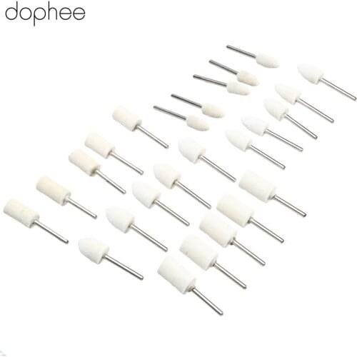 Dophee Dremel Accessories Felt Wool Polishing Wheel Buffing Pad Grinding Abrasive Tools for Dremel Rotary Tools 3mm Shank 25PCS