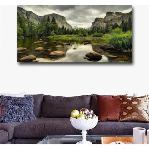 5d Diy Diamond Painting Yosemite National Park Clear Water Lake Mountain Tree Embroidery Round Square Rhinestone Mosaic Pictures