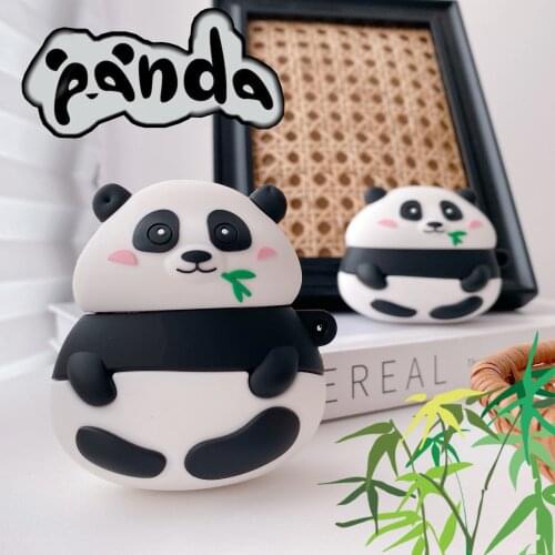Panda Bamboo Silicone Case for Airpods 1 2 Cartoon Cute Case for Apple Airpods Pro Wireless Earphone Cover Charging Box