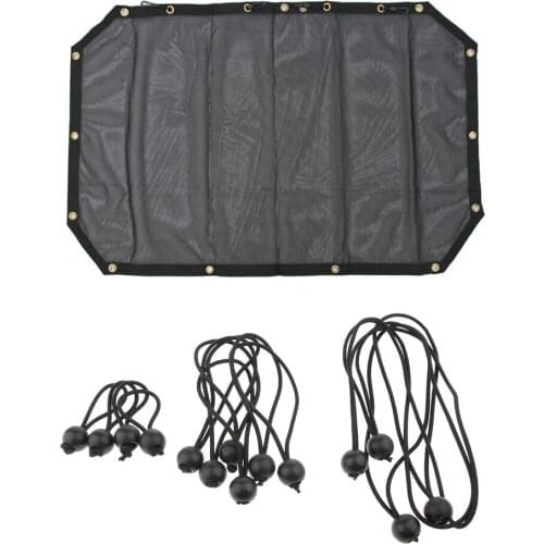 Black 2/4 Door Sun Shade Top Cover Roof Mesh Auto Replacement for 2007-2017 Jeep Wrangler JKU