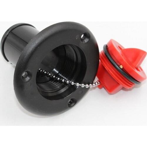 Black Nylon 38mm 1-1/2" Fuel Gas Deck Filler & Red Cap Flush Mount
