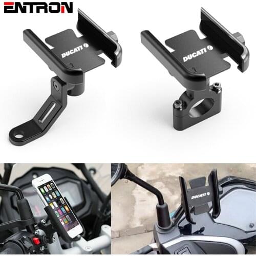 For DUCATI 899 959 1199 1299 Panigale V2 V4 V4S Motorcycle CNC Handlebar Rearview Mirror Mobile Phone Holder GPS stand bracket
