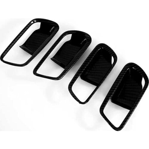 For Toyota Prius 2019 2020 LHD Hatchback ABS Carbon Fiber Interior Car Door Handle Bowl Catch Cover Trims Frame Decoration