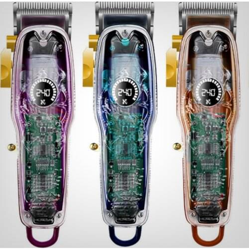 LCD electric men hair trimmer 2200mA lithium battery professional home adjustable blade hair clipper taper lever beard haircut