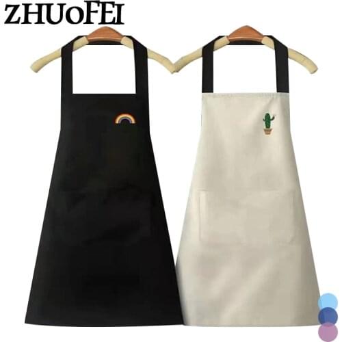 Home Kitchen Unisex Bib 68*72 CM Black/White Cooking Apron PVC Waterproof Aprons With Pockets Solid Color Sleeveless Apron A0001
