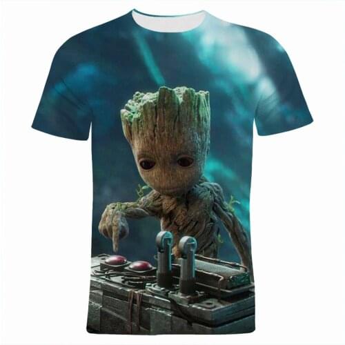 Groot 3D Print Cartoon Anime Clothes For Children Summer Short Sleeve Men Women T-shirts Streetwear Fashion Tee Tops