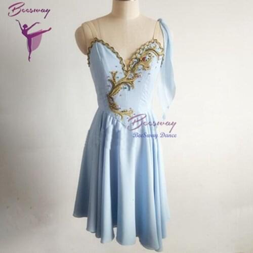 Blue Cupid Ballet Stage Costume for girl Diana And Acteon Variation Ballet Dress Attire women classical ballet dress