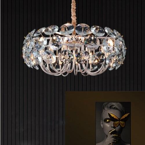 Post Modern Crystal Chandelier For Living Room Luxury Home Decor Lighting Fixtures Round Led Lamp Lustre