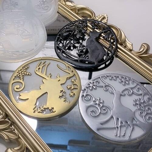 Cat Christmas Elk Pendant Crystal Epoxy Resin Mold Ornament Silicone Mould DIY Crafts Decorations Jewelry Making Tool