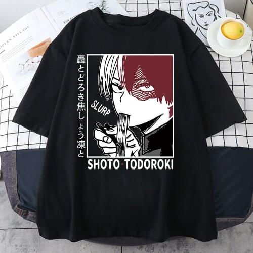 Hot My Hero Academia Cute Anime T Shirt Shoto Todoroki Harajuku Tee Oversize Female T-Shirt