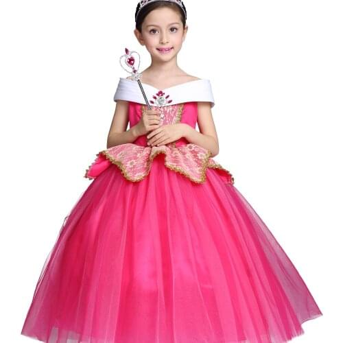 Fancy Halloween Costume Kids Aurora Role-Play Party Gown Sleeping Beauty Princess Dress For Girl Kids Children Clothing