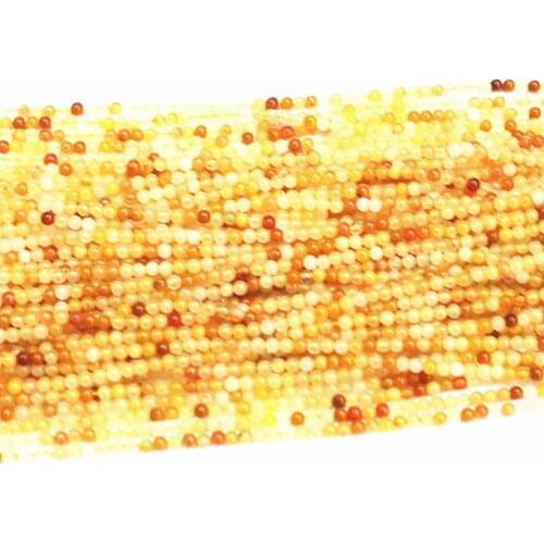 Natural Yellow Natural Stone Chalcedony Jades 2mm 3mm Round Spacers Findings Accessories Beads Diy Jewelry Loose Beads 15" B400