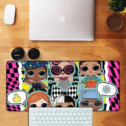 Lol Cute girl Extra Large Mouse Pad Big Computer Gaming Mousepad Anti-slip Natural Rubber with Locking Edge Gaming Mouse Mat