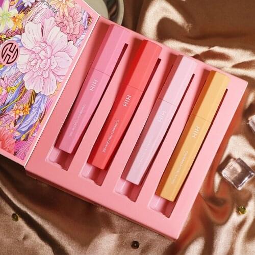 One Set Female Lip Glaze Lip Gloss Waterproof Moisturizing Liquid Lipstick Long Lasting Lip Stick Women Cosmetics TSLM1