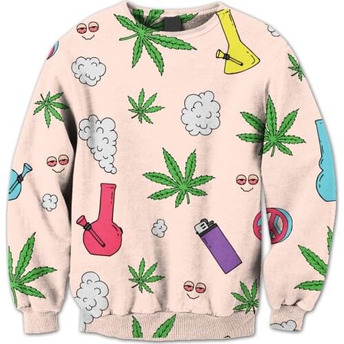 REAL American SIZE 420 Fun 3D Sublimation Print Crew neck Sweatshirt Plus size 3XL 4XL 5XL 6XL
