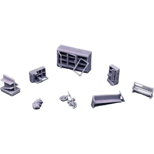 Outland Models Railway Scenery Town Broken Furniture Set 1:87 HO Scale