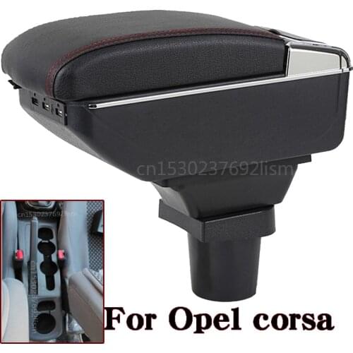 For Opel corsa 2020 armrest box USB Charging heighten Double layer central Store content cup holder ashtray accessories