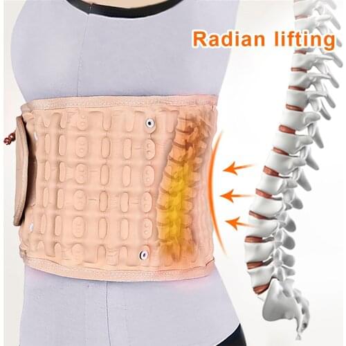 Waist Air Traction Brace Belt Spinal lumbar Support Back Relief Belt Backach Pain Release Massager Unisex Physio Decompression