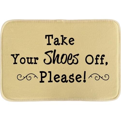 Take Your Shose Off Please Doormat Cute Rubber Door Mat Indoor Soft Bathroom Rug Floor Mats Short Plush Fabric For Home Decor