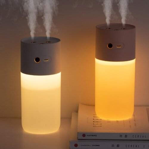400ML Dual Spray Humidifier Ambient Light Night light Portable USB Large Capacity Mute Humidifier Car Air Humidifier Home