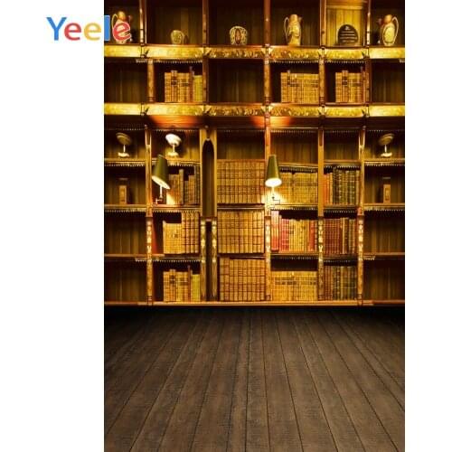 Yeele Vinyl Bookshelf Book Table Lamp Children Birthday Party Photograph Backdrop Wedding Photocall Background Photo Studio