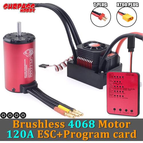 SURPASS HOBBY 4068 Waterproof ESC Brushless Motor 5mm 120A ESC Program Card for 1/8 RC Car Drift ARRMA Traxxa LOSI kyosho HPI