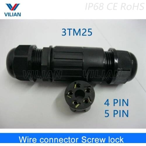 Waterproof 4Pin 5Pin Electrical Cable T Connectors Quick Splice Screw Lock Wire terminals easy fit for LED strip