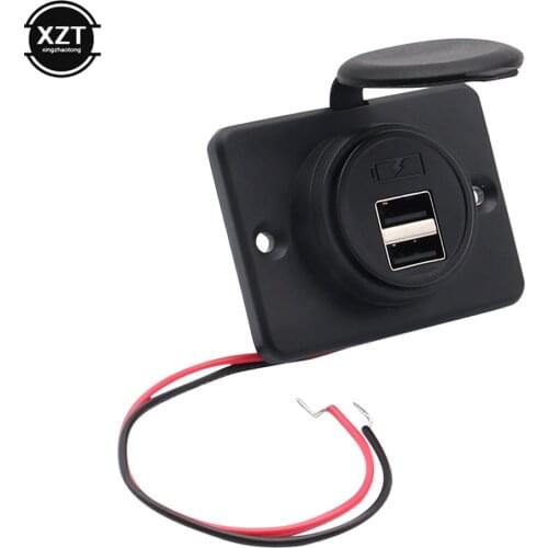 12-24V 4.2A Dual USB Charger Power Socket Adapter Charging Panel Mount for Motorbike Car Boat ATV UTV Camper Caravans