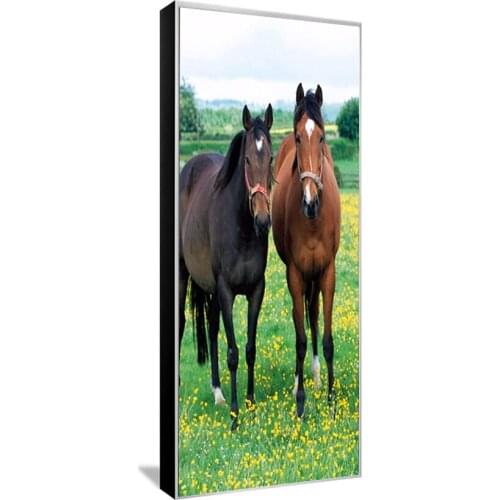 Animal Wall Art Pictures For Living Room Home Decor Canvas Painting The Two Running Horse No Frame FA334