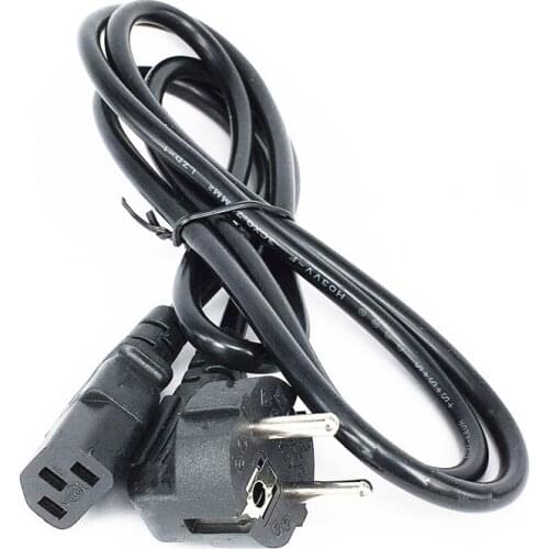 1PCS 1.5m EU Europe 3Pin Power Cord Cable EU 3Prong Laptop AC Adapter Lead 3Pin cable 10A 250V