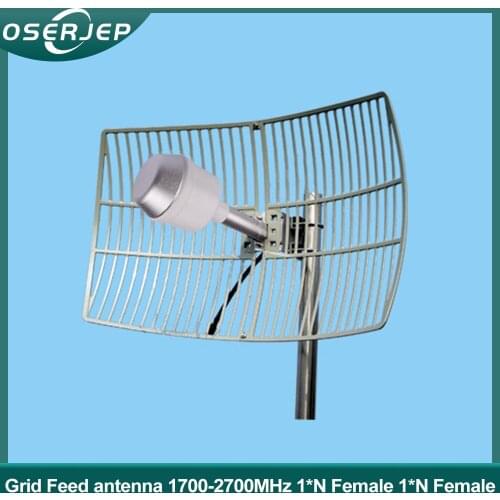 1700 ~ 2700MHz 21dBi Wideband Outdoor Directional Point To Point Grid Parabolic Antenna 40 x 60 no Cable