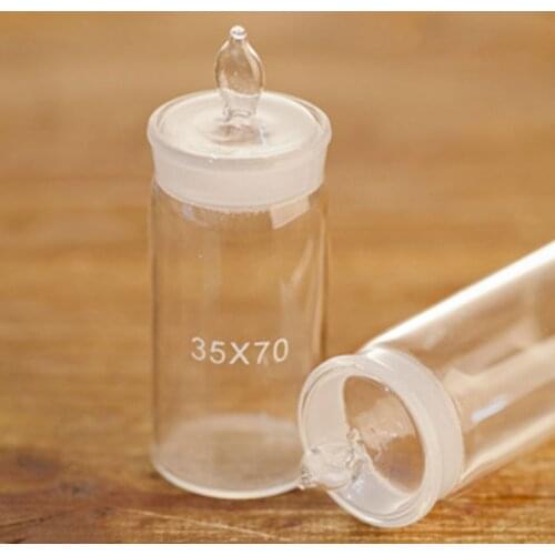 2pcs 35x70mm Glass Weighing Bottle In Low Form Glass Weighing Specific Gravity Bottle