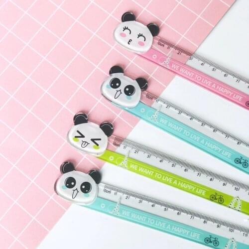 1PC Kawaii Cute Panda Straight Ruler Measure Study Drawing Student Stationery