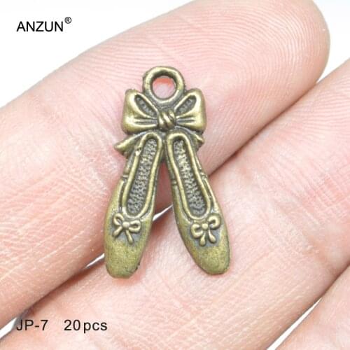 20pcs 21x12mm Antique Bronze Shoes DIY Jewelry Pendant Metal Charms Shoes Pendant JP-07