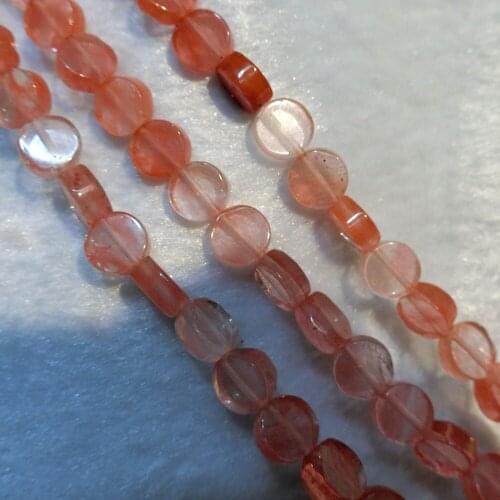 240pcs Flat Round Cheery Quartz Onyx Natural Stone Loose Beads Accessories For Jewelry Making DIY Bracelet Necklace Free Shiping