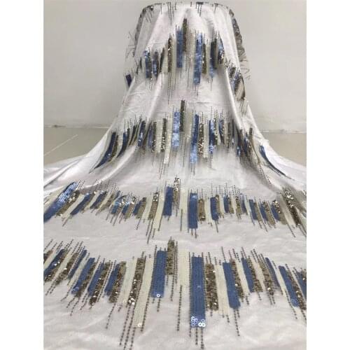 5 yards 5BZL-20.51202 beautiful embroidered tulle lace fabric for bridal dress with sequins