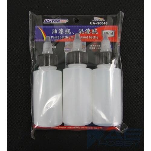 3pcs U-STAR UA-90046 60ml Paint Mixing Bottle,Mixed Paint Bottle,Model Making Kits